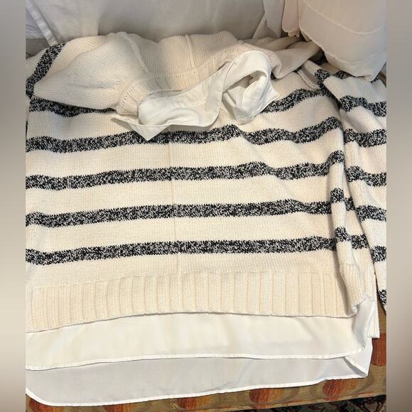 Lauren Ralph Lauren ivory striped nautical fisherman dickie sweater. Size XL/16 - Picture 3 of 6